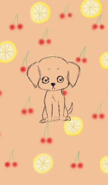 [LINE着せ替え] Dog with ftuitsの画像1