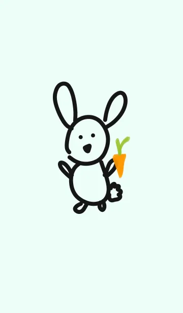 [LINE着せ替え] Lovely Spring Bunny with Carrot Blueの画像1