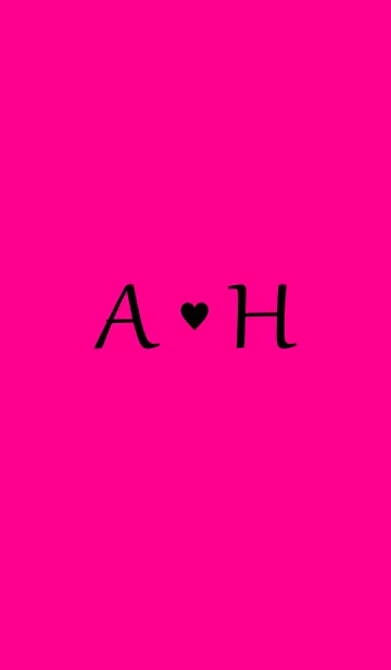 [LINE着せ替え] Initial "A ＆ H" Vivid pink ＆ black.の画像1