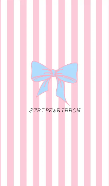 [LINE着せ替え] STRIPE ＆ RIBBON.-pink＆blue-.の画像1