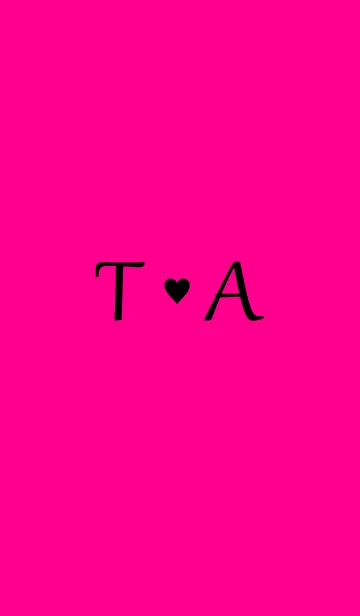 [LINE着せ替え] Initial "T ＆ A" Vivid pink ＆ black.の画像1