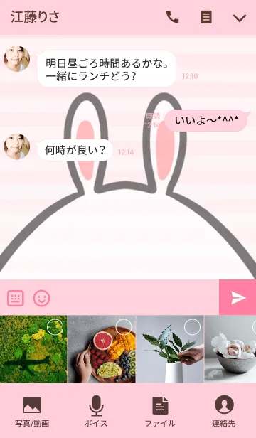 [LINE着せ替え] めいこ専用の可愛いうさぎの名前着せ替えの画像4