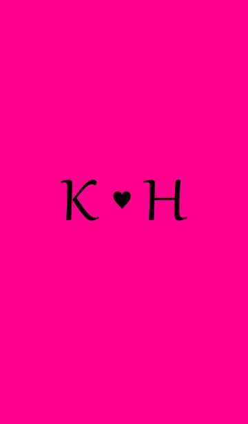 [LINE着せ替え] Initial "K ＆ H" Vivid pink ＆ black.の画像1