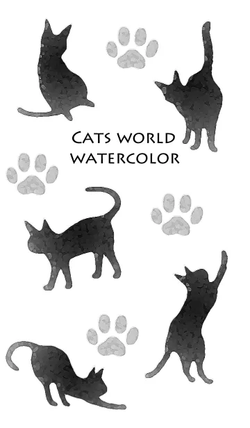 [LINE着せ替え] Cats World Watercolorの画像1