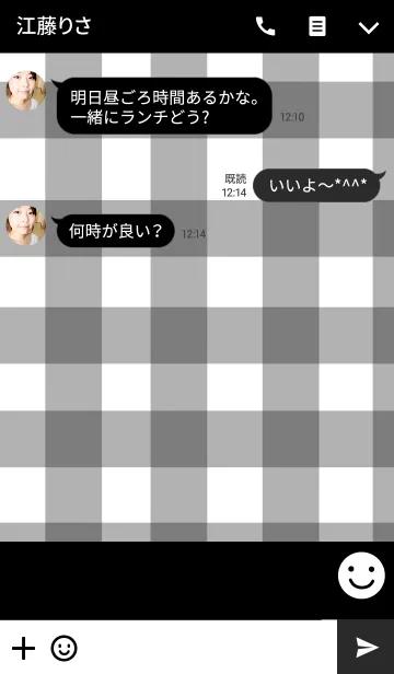 [LINE着せ替え] チェックと笑顔3の画像3