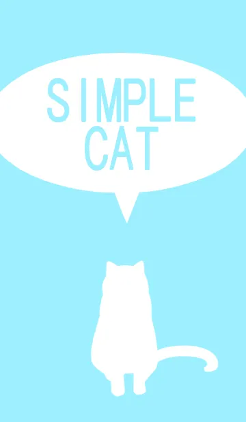 [LINE着せ替え] SIMPLE CAT LIGHT BLUEverの画像1