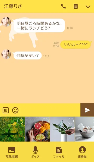 [LINE着せ替え] SIMPLE CAT YELLOWverの画像4