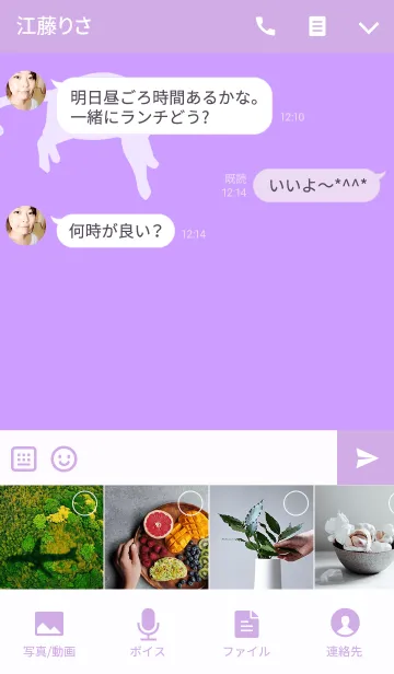 [LINE着せ替え] SIMPLE CAT PURPLEverの画像4