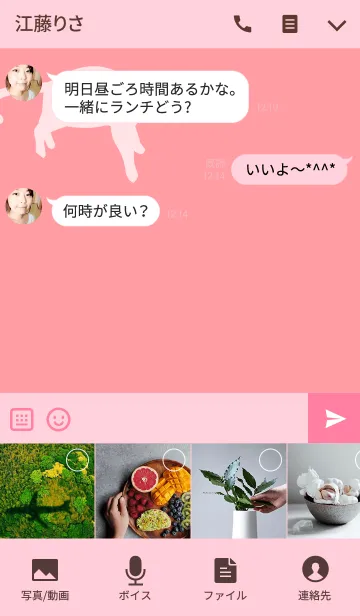 [LINE着せ替え] SIMPLE CAT PINKverの画像4