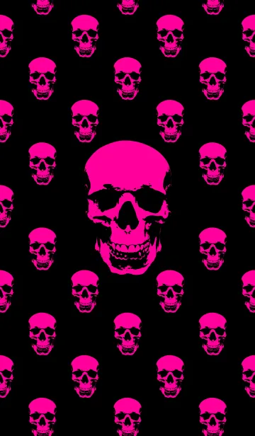 [LINE着せ替え] SKULL - PINK ＆ BLACK - SLASHの画像1