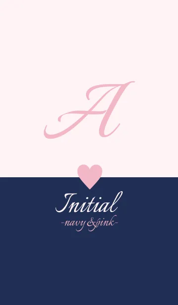 [LINE着せ替え] Initial "A" -navy＆pink-の画像1