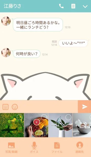 [LINE着せ替え] 小川専用の可愛いねこの名前着せ替えの画像4