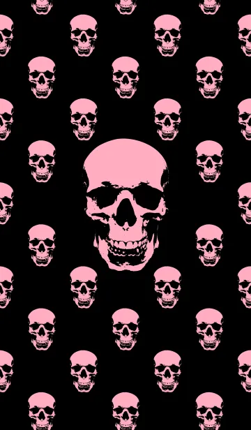 [LINE着せ替え] SKULL - BABY PINK ＆ BLACK - SLASHの画像1