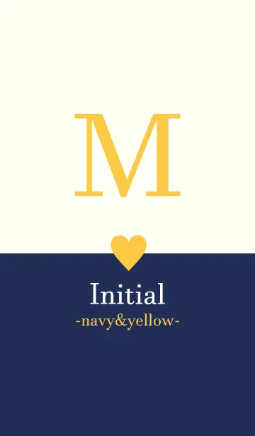 [LINE着せ替え] Initial "M" -navy＆yellow-の画像1