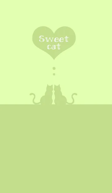 [LINE着せ替え] Sweet cat 【Green】の画像1