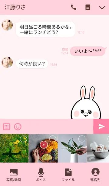 [LINE着せ替え] すみれさん専用かわいいウサギ名前着せかえの画像4