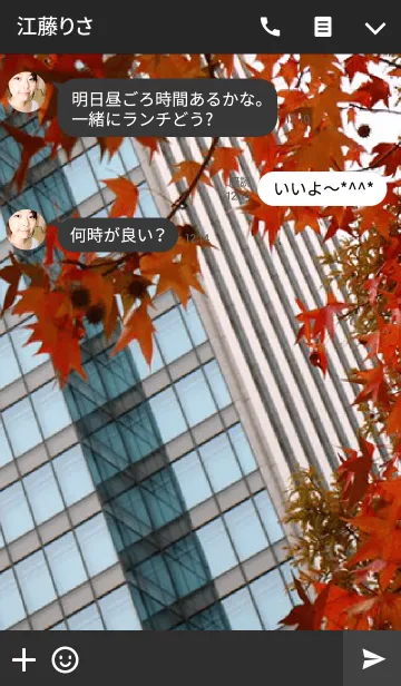 [LINE着せ替え] Autumn leaves and the Cityの画像3