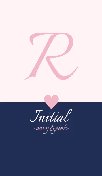 [LINE着せ替え] Initial "R" -navy＆pink-の画像1