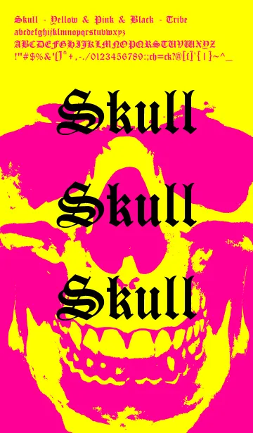 [LINE着せ替え] Skull - Yellow ＆ Pink ＆ Black - Tribeの画像1