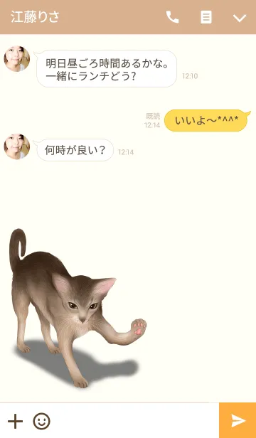 [LINE着せ替え] なおちゃん専用のネコのなまえ名前着せ替えの画像3