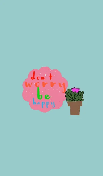 [LINE着せ替え] Cactus, Don't worry, Be happyの画像1