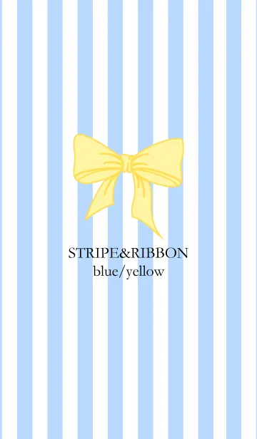 [LINE着せ替え] STRIPE ＆ RIBBON. blue/yellowの画像1