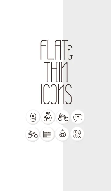 [LINE着せ替え] FLAT＆THIN ICON フラットでミニマルの画像1