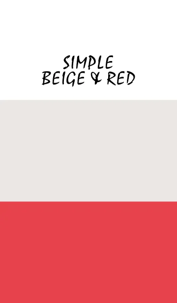 [LINE着せ替え] Simple beige ＆ red.の画像1