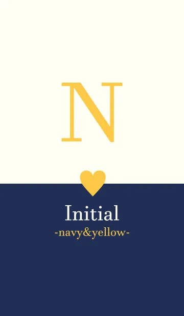 [LINE着せ替え] Initial "N" -navy＆yellow-の画像1