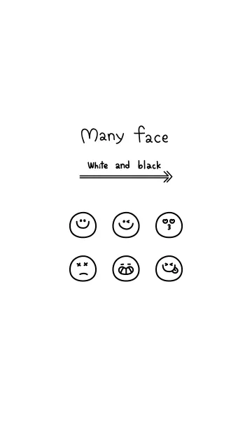 [LINE着せ替え] Many face White and blackの画像1