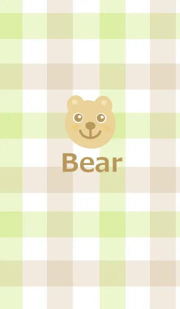 [LINE着せ替え] クマとハートとチェックの画像1