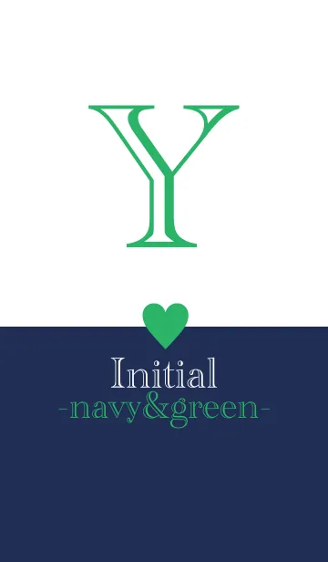 [LINE着せ替え] Initial "Y" -navy＆green-の画像1