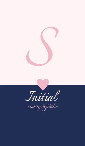 [LINE着せ替え] Initial "S" -navy＆pink-の画像1