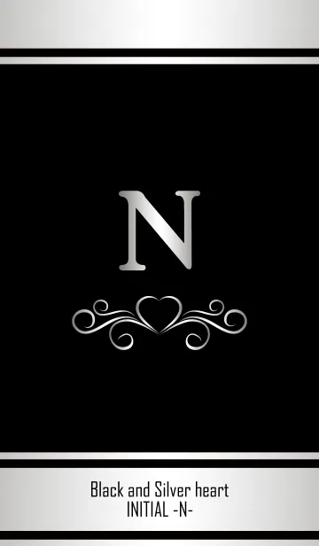 [LINE着せ替え] Black and Silver Initial -N-の画像1