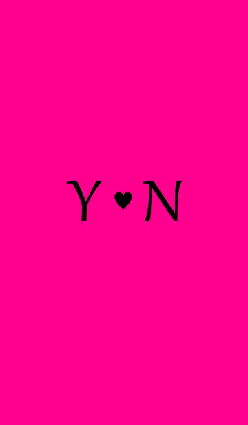 [LINE着せ替え] Initial "Y ＆ N" Vivid pink ＆ black.の画像1