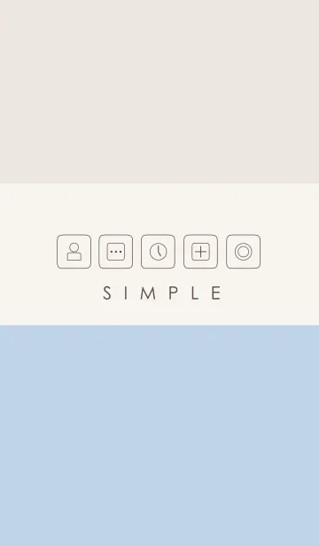 [LINE着せ替え] シンプル(ベージュ ブルー)の画像1