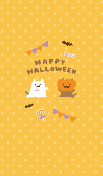 [LINE着せ替え] ほんわか ハロウィンねこの画像1