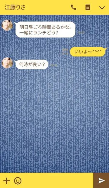 [LINE着せ替え] Simple denim ＆ yellow.の画像3