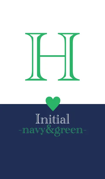 [LINE着せ替え] Initial "H" -navy＆green-の画像1