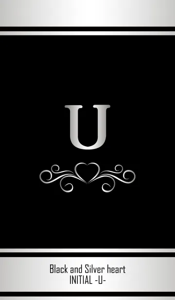 [LINE着せ替え] Black and Silver Initial -U-の画像1