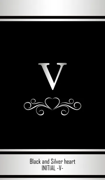 [LINE着せ替え] Black and Silver Initial -V-の画像1