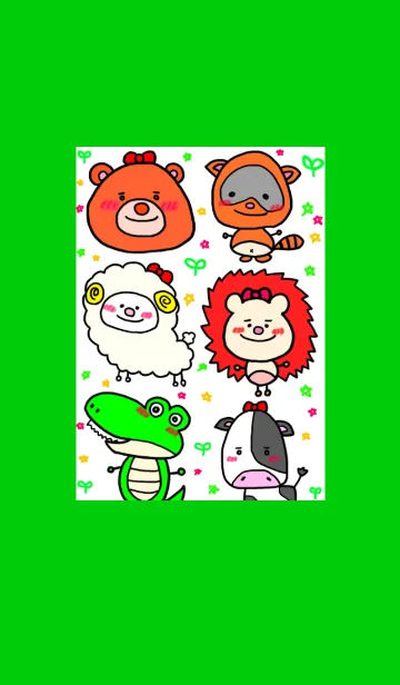 [LINE着せ替え] 絵がヘタな人が描いたシンプルな動物たち8の画像1