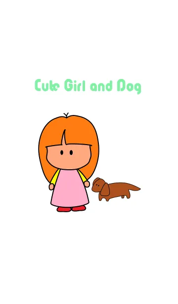 [LINE着せ替え] Cute Girl and Dogの画像1