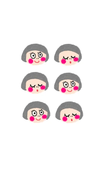 [LINE着せ替え] おかっぱ頭のかわいい女の子のきせかえの画像1