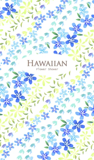 [LINE着せ替え] Hawaiian flower shower Blueの画像1