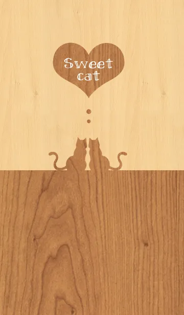 [LINE着せ替え] sweet cat 【Wood】の画像1