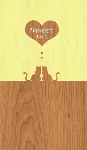 [LINE着せ替え] sweet cat 【Wood＆Yellow】の画像1