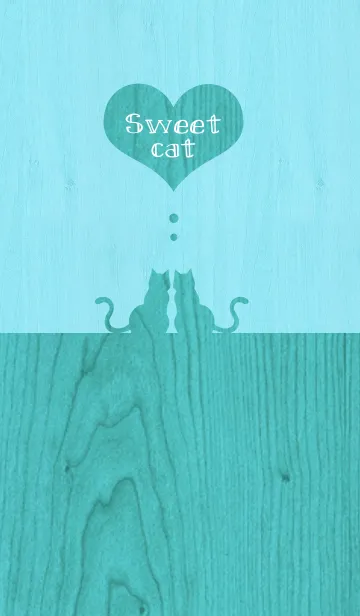 [LINE着せ替え] sweet cat 【Wood Blue】の画像1