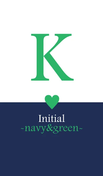 [LINE着せ替え] Initial "K" -navy＆green-の画像1