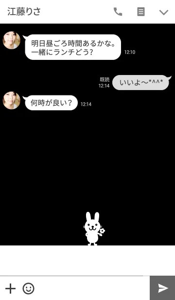 [LINE着せ替え] 黒と白とうさぎの画像3